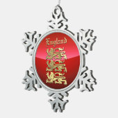 Groot zegel van koning Richard I Tin Sneeuwvlok Ornament (Rechts)