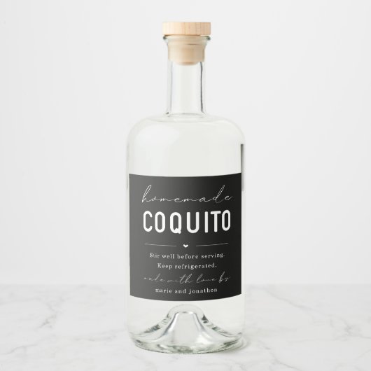 Groot zelfgemaakt Coquito fleslabel Likeurfles Etiket (Voorkant)