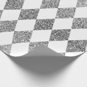 Groot zilver glitter Harlequin Wrapping Paper Cadeaupapier (Hoek)