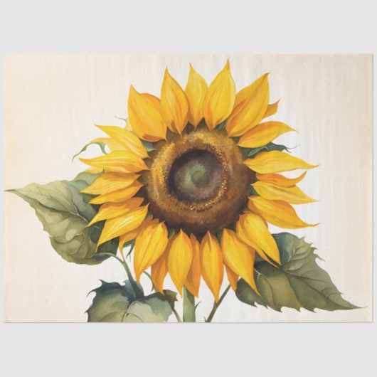 Groot Zonnebloem Tissue Papier voor Decoupage (Voorkant)