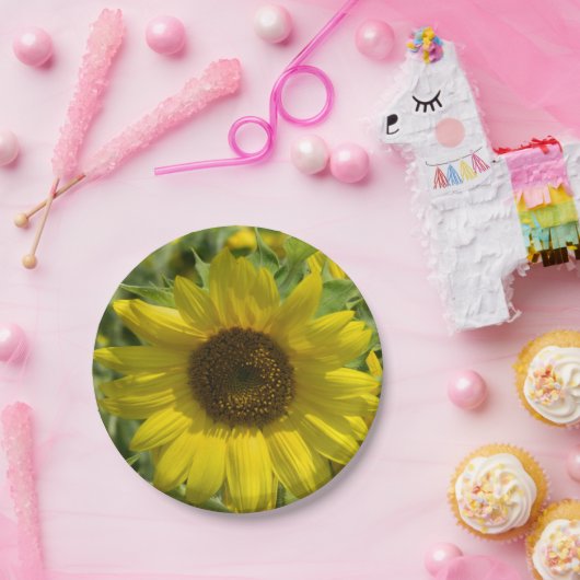 Groot Zonnebloempapier Bord (Feest)