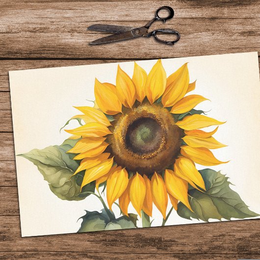 Groot zonnebloemweefselpapier voor decoupage tissuepapier