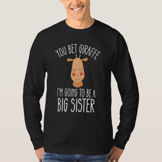 Groot zus worden zwangerschapsaankondiging Giraffe T-shirt (Voorkant)