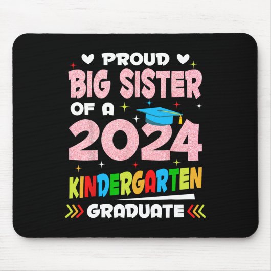 Groot Zusje van 2024 Kleuterschool Afstuderen Afst Muismat (Voorkant)