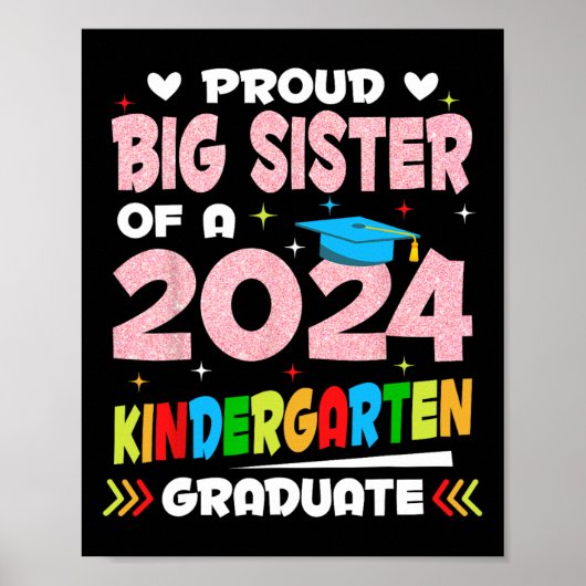 Groot Zusje van 2024 Kleuterschool Afstuderen Afst Poster (Voorkant)