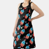 Groot zwart, blauw en rode cupcake Schort afdrukke (Insitu)