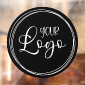 Groot zwart cirkelvormig bedrijfslogo raamsticker (Vel 2)