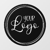 Groot zwart cirkelvormig bedrijfslogo raamsticker (Vel)
