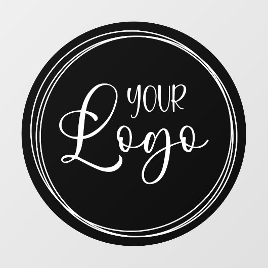 Groot zwart cirkelvormig bedrijfslogo raamsticker (Vel)