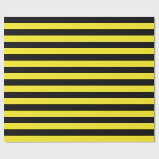 Groot zwart en geel stripes omslagpapier cadeaupapier (Vlak)