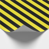 Groot zwart en geel stripes omslagpapier cadeaupapier (Hoek)