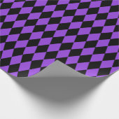 Groot zwart en Paars Harlequin Wrapping Paper Cadeaupapier (Hoek)