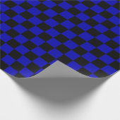 Groot zwart en Royal Blue Checks — pakpapier (Hoek)