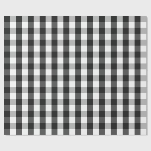 Groot zwart en wit gingham-pakpapier cadeaupapier (Vlak)