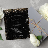Groot zwart goud glitter spargel elegant bruiloft