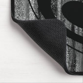 Groot zwart hart met grijze en zwarte achtergrond muismat (Hoek)