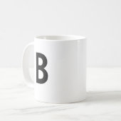 Groot zwart initiaal letter minimalistisch monogra koffiemok (Voorkant links)