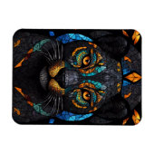 Groot Zwart Kat Mozaïek Gebrandschilderd Glas effe Magneet (Horizontaal)