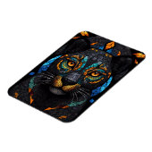 Groot Zwart Kat Mozaïek Gebrandschilderd Glas effe Magneet (Linkerzijde)