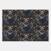 Groot zwart kat mozaïek Glas in lood Inpakpapier Vel (Voorkant 3)