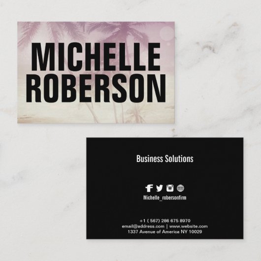 Groot zwart lettertype visitekaartje (Voorkant / Achterkant)