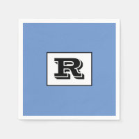 Groot zwart monogram, zwart, blauw