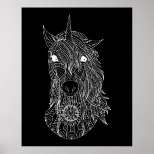 Groot zwart Poster voor Unicorn-kleuren
