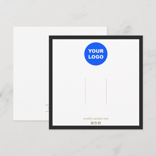 Groot, zwart, rand hairclip met rand Logo toevoege Kaart (Voorkant / Achterkant)