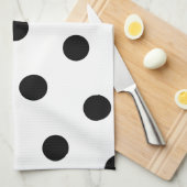 Groot zwart schijfpatroon - Aangepaste kleur wit Theedoek (Quarter Fold)