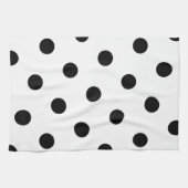 Groot zwart schijfpatroon - Aangepaste kleur wit Theedoek (Horizontaal)