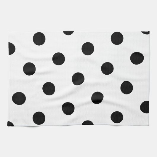 Groot zwart schijfpatroon - Aangepaste kleur wit Theedoek (Horizontaal)