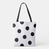 Groot zwart schijfpatroon - Aangepaste kleur wit Tote Bag (Achterkant)