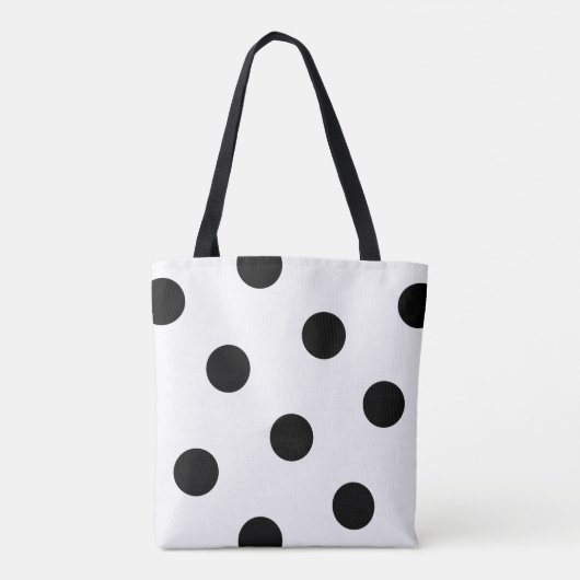 Groot zwart schijfpatroon - Aangepaste kleur wit Tote Bag (Achterkant)