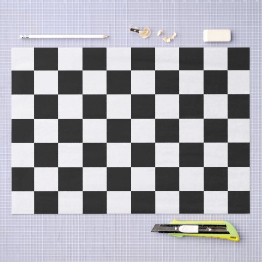 Groot zwart-wit gecontroleerd tissuepapier (Craft)