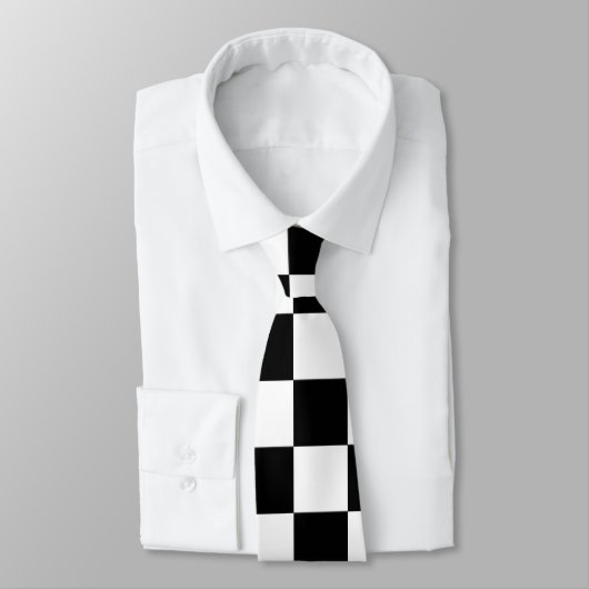 Groot zwart & wit geruit stropdas (Gebonden)
