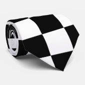 Groot zwart & wit geruit stropdas (Opgerold)