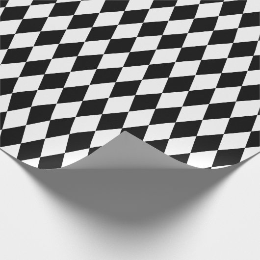 Groot zwart-wit Harlequin Wrapping Paper Cadeaupapier (Hoek)