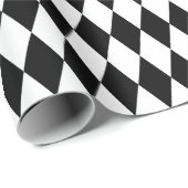 Groot zwart-wit Harlequin Wrapping Paper Cadeaupapier (Rol Hoek)