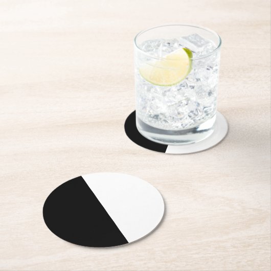 Groot zwart-wit midden ronde kartonnen onderzetter (Insitu)