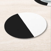 Groot zwart-wit midden ronde kartonnen onderzetter (Gebogen)