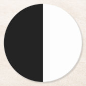 Groot zwart-wit midden ronde kartonnen onderzetter (Voorkant)