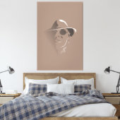 Groot zwart-wit Retro Face Monochrome tekening Canvas Afdruk (Insitu (Slaapkamer))