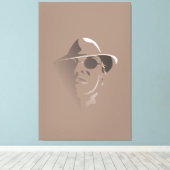 Groot zwart-wit Retro Face Monochrome tekening Canvas Afdruk (Insitu (Houten vloer))