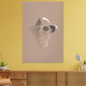 Groot zwart-wit Retro Face Monochrome tekening Canvas Afdruk (Insitu (Woonkamer))
