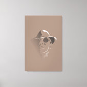 Groot zwart-wit Retro Face Monochrome tekening Canvas Afdruk (Voorkant)