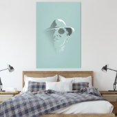 Groot zwart-wit Retro Face Monochrome tekening Canvas Afdruk (Insitu (Slaapkamer))