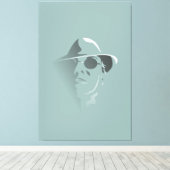 Groot zwart-wit Retro Face Monochrome tekening Canvas Afdruk (Insitu (Houten vloer))