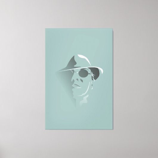 Groot zwart-wit Retro Face Monochrome tekening Canvas Afdruk (Voorkant)