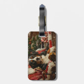 Groot Zwitsers Berghond Kerstfeest Bagagelabel (Achterkant verticaal)
