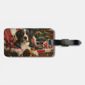 Groot Zwitsers Berghond Kerstfeest Bagagelabel (Achterkant horizontaal)